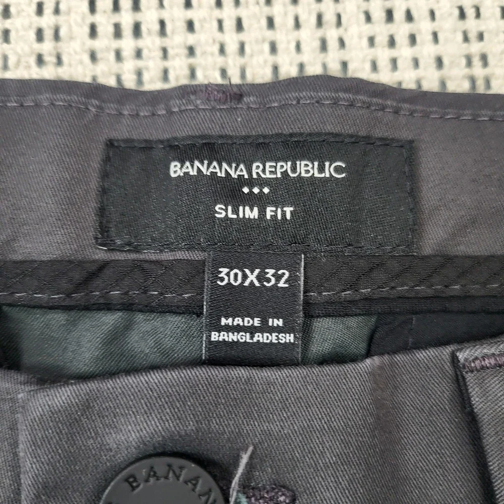 Banana Republic Pants Mens 30x32 Gray Chino Slim‎ Fit Straight Leg Casual Office